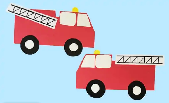 Аппликация Пожарная машина, шаблоны аппликации для детей из бумаги для распечатки